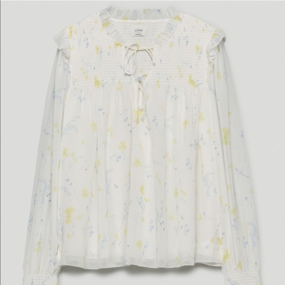 Aritzia Wilfred Castello Chiffon ruffle blouse S - Picture 2 of 10